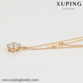 44181 en gros xuping bijoux en alliage de cuivre 18 k style catholique diamant blanc plaqué or bijoux lariat collier